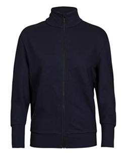 Icebreaker Damen Central II Langärmeliges Top mit Reißverschluss - Laufshirt Damen - Merinowolle Mid Layer - Mitternachtsmarine, XL von Icebreaker