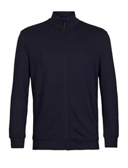 Icebreaker Herren Central II Langärmeliges Top mit Reißverschluss - Funktionsshirt Herren - Merinowolle Mid Layer - Mitternachtsmarine, L von Icebreaker