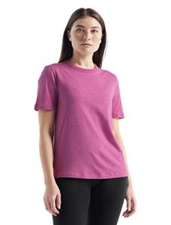 Icebreaker Merinowolle Damen T-Shirt - Central T-Shirt | Merino Shirt | Sport Shirt | Merino T-Shirt | Merinowolle | Merino Tshirt - Cosmic, M von Icebreaker