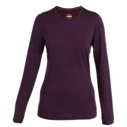 Icebreaker - Women's 200 Oasis L/S Crewe Ski Tracks - Merinounterwäsche Gr L lila von Icebreaker