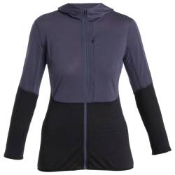 Icebreaker - Women's Realfleece Descender L/S Zip Hoodie - Merinohoodie Gr S schwarz von Icebreaker