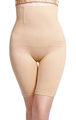 Icegrey Damen Shapewear Hohe Taille Bauchkontrolle Miederslips Gemütlich Butt Lifter Taillenformer Bauch Weg Stark Miederpants Unterhose Taillenformer Beige 54 von Icegrey