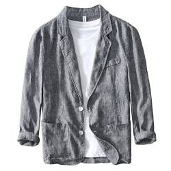 Icegrey Sakko Herren Sportlich Leinen Regular Fit Männer Blazer Modern Freizeit 2 Knopf Anzugjacke Sommersakko, Grau, XL von Icegrey