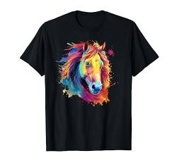 Bunte Splash Art Islandpferd Liebhaber T-Shirt von Icelandic Horses Art Apparel