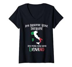 Damen Ich Brauche keine Therapie Ich muss nur nach Lignano Reisen T-Shirt mit V-Ausschnitt von Ich Brauche keine Therapie - Reisen Designs Store