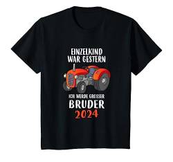 Kinder Big Brother 2024 Traktor Single Child Was Yesterday Gift T-Shirt von Ich Werde Großer Bruder Geschenk Kollektion