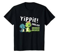 Kinder Yippie Endlich Big Brother Dino T-Rex Baby Schwangerschaft T-Shirt von Ich Werde Großer Bruder Geschenk Kollektion