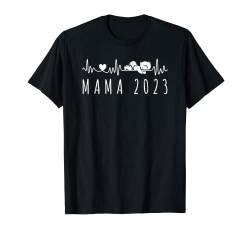 Mama 2023 Herzschlag Baby Ankündigung Für Werdende Mütter T-Shirt von Ich Werde Mama 2023 Herzschlag Für Werdende Mutter