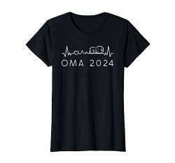 Oma 2024 Herzschlag Baby Ankündigung Für Werdende Großmutter T-Shirt von Ich Werde Oma 2024 Herzschlag Werdende Großmütter