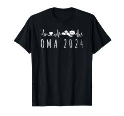 Oma 2024 Herzschlag Baby Ankündigung Für Werdende Großmutter T-Shirt von Ich Werde Oma 2024 Herzschlag Werdende Großmutter