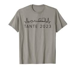 Tante 2023 Herzschlag Baby Ankündigung Für Die Schwester T-Shirt von Ich Werde Tante 2023 Herzschlag Für Die Schwester
