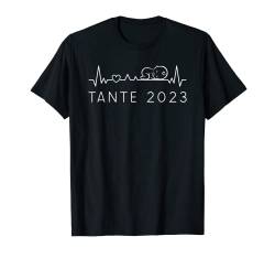 Tante 2023 Herzschlag Baby Ankündigung Für Die Schwester T-Shirt von Ich Werde Tante 2023 Herzschlag Für Die Schwester