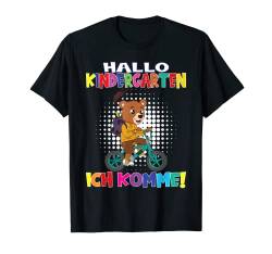 Hallo Kindergarten Ich Komme Bär Mit Fahrrad T-Shirt von Ich bin ein Kindergartenkind Geschenke 2023.