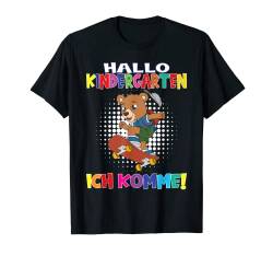 Hallo Kindergarten Ich Komme Bär Mit Skateboard T-Shirt von Ich bin ein Kindergartenkind Geschenke 2023.