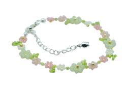 Ichlovdu Blumen Perlen Armband Handgefertigt Gänseblümchen Boho Böhmische Armbänder für Frauen Mädchen Grün Rosa von Ichlovdu