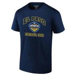 Icon Sports Herren-T-Shirt USL Soccer Club, Grafikdruck, Logo, kurzärmelig, Baumwolle, El Paso Lokomotiven Navy, XL von Icon Sports