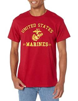 Icon Sports Herren U.s. Marine Corps Kurzarm T-Shirt, Rot/Ausflug, einfarbig (Getaway Solids), Large von Icon Sports