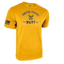 Icon Sports Herren US Navy kurzen Ärmeln T-Shirt, gelb, Large von Icon Sports