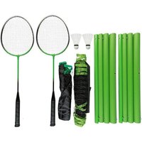 Idena Spielzeug-Gartenset 40184, Badminton- und Tennis-Netz, Set mit Federballschlägern von Idena