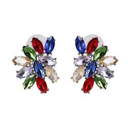 Idin Jewellery Mehrfarbige Marquise-Kristall-Cluster-Ohrringe, Kristall, Kristall von Idin Jewellery