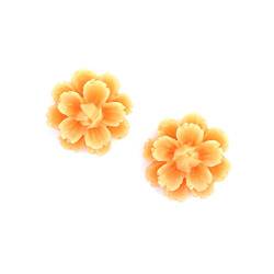 Idin Ohrclips - Orange Nelken (ca. 14 x 14 mm) von Idin