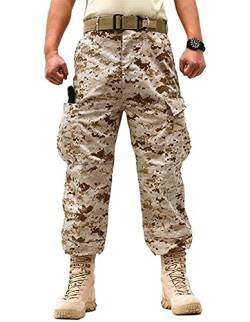 Idopy Herren Military Tactical Casual Camouflage Multi Pocket BDU Cargo Pants Hose, Acu, 27-32 von Idopy