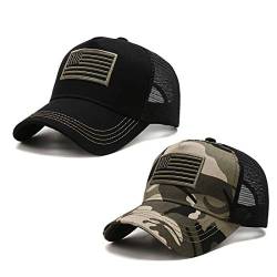 Idopy USA American Flag Army Militär Stil Mesh Baseball Cap Hut von Idopy