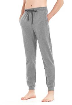 Idtswch 32/34/36/38 Inseam Sweatpants für Herren Tall Extra Long Jogger Hose mit Reißverschlusstaschen Workout, Hellgrau, Klein von Idtswch