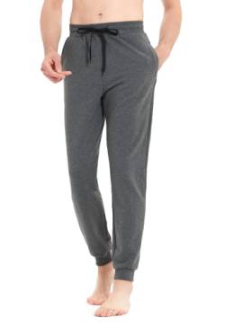 Idtswch 32/34/36/38 lange Schrittlänge Herren Jogginghose extra lange Jogginghose mit Reißverschlusstaschen, Dunkel_Grau, Groß von Idtswch