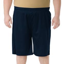 Idtswch Big Herren Athletic Basketball-Shorts, leicht, Dry-Fit, Trainings-Shorts, Reißverschlusstaschen (XL-6X) - Blau - 4X von Idtswch