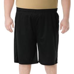 Idtswch Big Herren Athletic Basketball-Shorts, leicht, Dry-Fit, Trainings-Shorts, Reißverschlusstaschen (XL-6X) - Schwarz - 3X von Idtswch