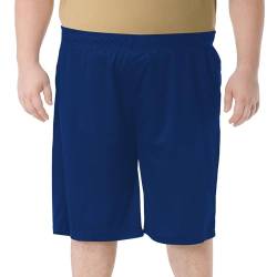 Idtswch Big and Tall Herren Athletic Basketball-Shorts, leicht, Dry-Fit, Trainings-Shorts, Reißverschlusstaschen (XL-6X) - Blau - 3X von Idtswch
