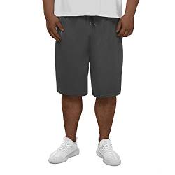 Idtswch Big and Tall Herren Athletic Basketball-Shorts, leicht, Dry-Fit, Trainings-Shorts, Reißverschlusstaschen (XL-6X) - Grau - 4X von Idtswch