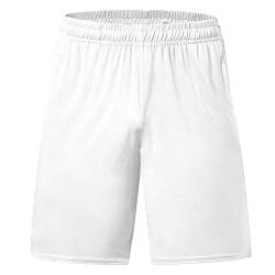Idtswch Big and Tall Herren Athletic Basketball-Shorts, leicht, Dry-Fit, Trainings-Shorts, Reißverschlusstaschen (XL-6X) - Weiß - 4X von Idtswch