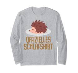 Offizielles Schlafshirt Pyjama Nachthemd Igel Fun Geschenk Langarmshirt von Igel Schlafen Geschenkidee Langschläfer Faulenzer