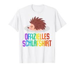 Offizielles Schlafshirt Pyjama Nachthemd Igel Fun Geschenk T-Shirt von Igel Schlafen Geschenkidee Langschläfer Faulenzer