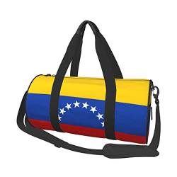 Runde Reisetasche Faltbare Sporttasche Große Kapazität Rosa Marmor Textur Übernachtungstasche Geeignet für Männer und Frauen, Flagge Venezuela, Einheitsgröße von IguaTu