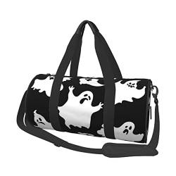 Runde Reisetasche Faltbare Sporttasche Große Kapazität Schwarz Weiß Polka Dot Übernachtungstasche Geeignet für Männer und Frauen, Halloween Gothic, Einheitsgröße von IguaTu