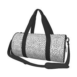 Runde Reisetasche Faltbare Sporttasche Große Kapazität Schwarz Weiß Polka Dot Übernachtungstasche Geeignet für Männer und Frauen, Schwarz-Weiß-Punkt, Einheitsgröße von IguaTu