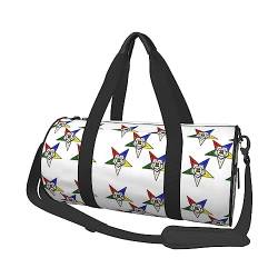 Runde Reisetasche Faltbare Sporttasche Große Kapazität Schwarz Weiß Polka Dot Übernachtungstasche Geeignet für Männer und Frauen, Sterne Oststerne, Einheitsgröße von IguaTu