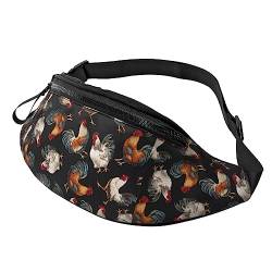 Bauchtasche mit Zebra-Druck, für Herren und Damen, modisch, verstellbar, für Reisen, Sport, Wandern, French Roosters, Einheitsgröße von Iguatu