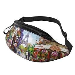 Condiments Spices Bauchtasche für Männer und Frauen, modische, verstellbare Crossbody-Hüfttasche, für Reisen, Sport, Wandern, Paris Straßenszene Eiffelturm, Einheitsgröße von Iguatu