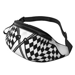 Gymnastikspiel Bauchtasche für Männer und Frauen, modische verstellbare Crossbody-Hüfttasche, für Reisen, Sport, Walking, Karierte Flaggen Rennflagge, Einheitsgröße von Iguatu