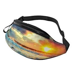 Ocean Beach Ananas Bauchtasche für Männer und Frauen, modische verstellbare Crossbody-Hüfttasche für Reisen Sport Walking, Sonnenuntergang Strand, Einheitsgröße von Iguatu