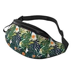 Ocean Beach Ananas Bauchtasche für Männer und Frauen, modische verstellbare Crossbody-Hüfttasche für Reisen Sport Walking, Tropische Sommer-Hawaii-Blume, Palmenblätter, Einheitsgröße von Iguatu