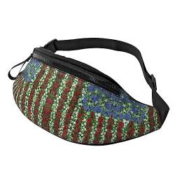 Sommer Hawaii-Bauchtasche für Herren und Damen, modische verstellbare Crossbody-Hüfttasche, für Reisen, Sport, Walking, Amerika, patriotische Blume, Einheitsgröße von Iguatu