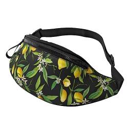 Sommer Hawaii-Bauchtasche für Herren und Damen, modische verstellbare Crossbody-Hüfttasche, für Reisen, Sport, Walking, Zitrone und Blume, Einheitsgröße von Iguatu