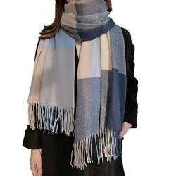 Ikruidy PJWJ-ZQ Winter Damen Schals Warm Umschlagtuch Schal,Quaste Plaid Decke Schal für Frauen von Ikruidy
