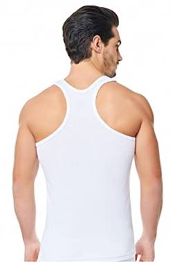 5 Stück Tutku Herren Muskelshirts Weiss, grau oder schwarz, Unterhemden Tank Top Shirt Baumwolle Gr. S bis XL (Weiss L) von Ilkadim Export