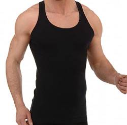 5 Stück Tutku Herren Muskelshirts Weiss, grau oder schwarz, Unterhemden Tank Top Shirt Baumwolle Gr. S bis XL (schwarz M) von Ilkadim Export